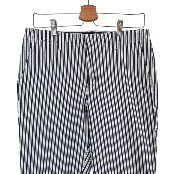 Lands End Women’s Mid Rise Classic Straight Leg Chino Ankle Pants Stripe Size 10 - Picture 8 of 16